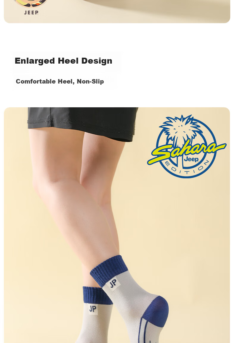 JEEP Kids Socks Summer 100% Cotton 10A Antibacterial Boys Mid-Calf Odor-Resistant Breathable Mesh Baby Socks 12