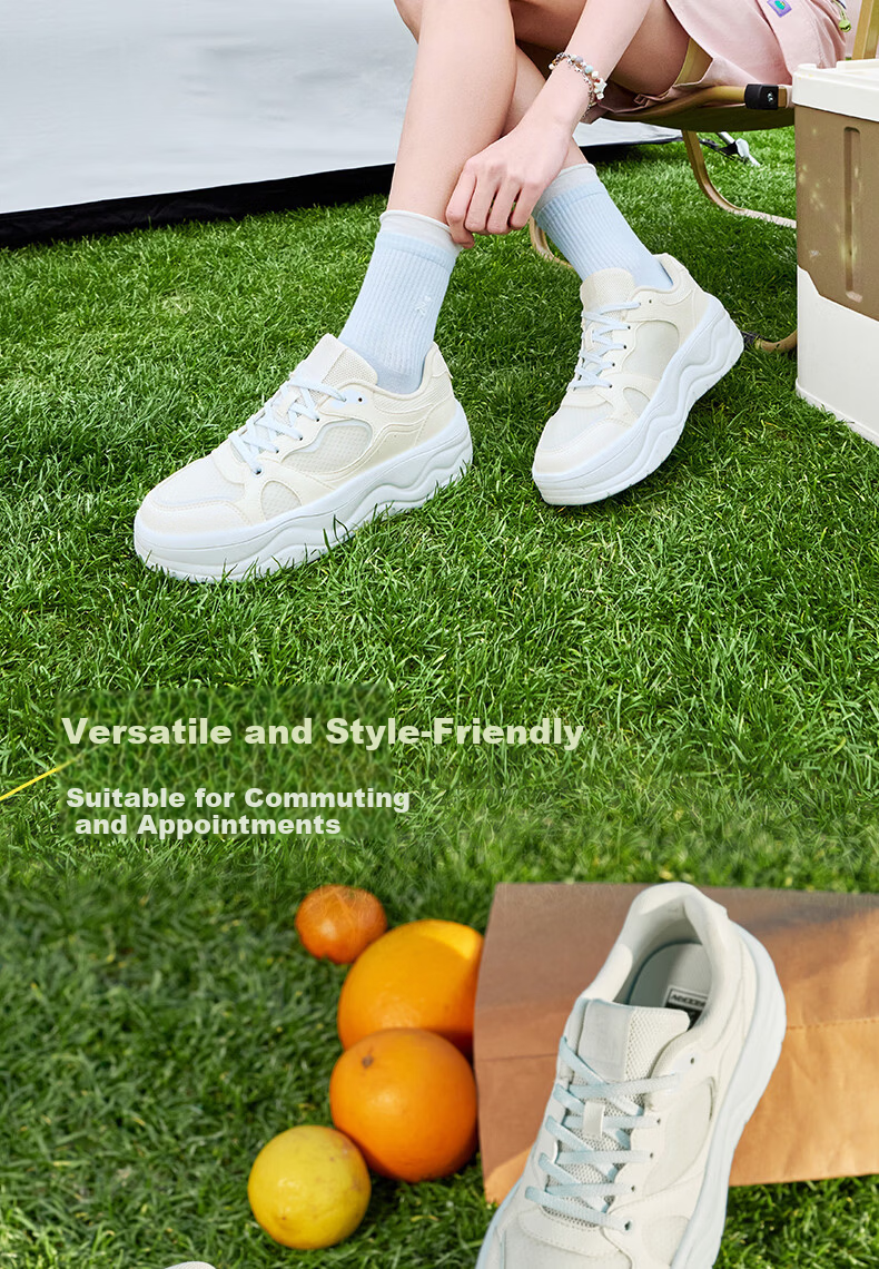 QIAODAN Women's Sports Sneakers QXL052262509 Ivory White/Sheer Blue Size 37 3