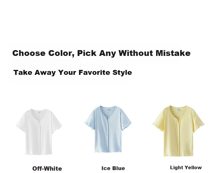 Semir Women's Summer Short Sleeve T-Shirt Short Hollow Textured Slim Fit Cotton Ruffled Edge 2026 Cardigan 109326100008 22
