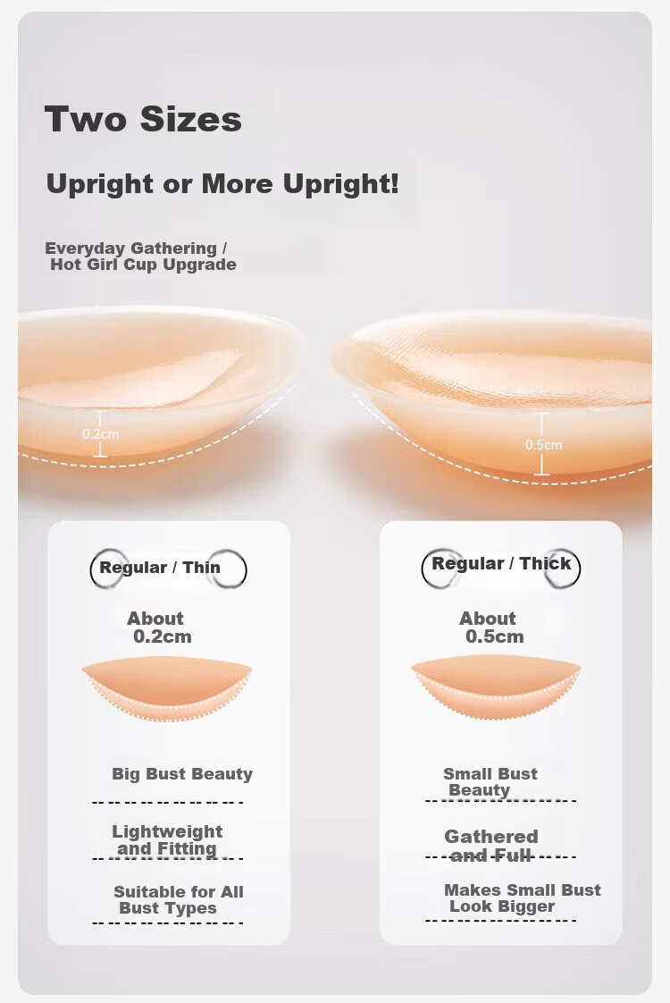 FitonTon Strapless Invisible Adhesive Bra for Women Wedding Dress, Seamless, Anti-Exposure, Push-Up Breast Pads 5