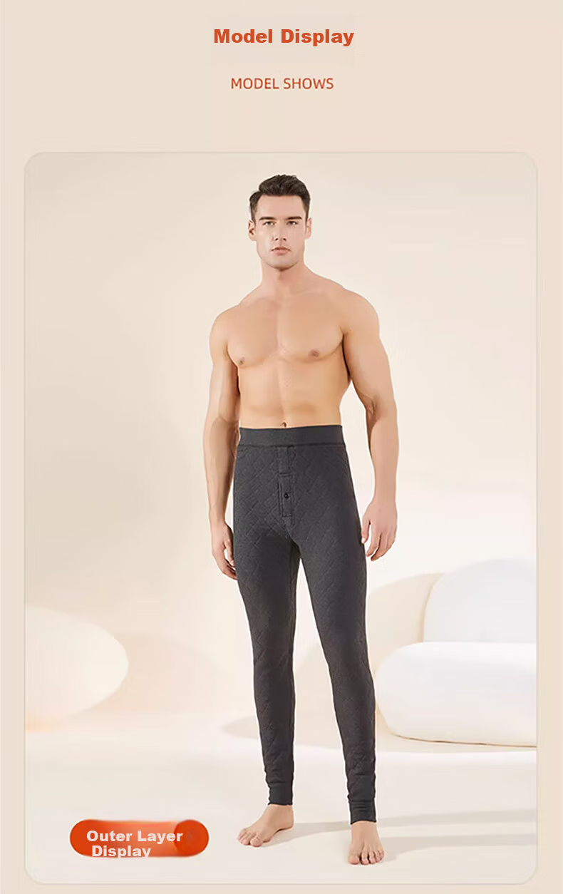 LangSha 100% Wool Thermal Pants for Men [2026 Autumn/Winter New] Thickened Silk Knee Protection Extra Thick Cold-Resistant Cotton Pants 15