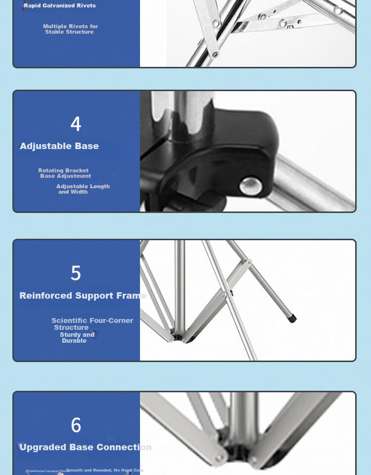 Baoyouni Multifunctional Floor-Standing Clothes Drying Rack for Balcony, Simple Indoor Clothes Hanger for Dormitory and Bedroom 16