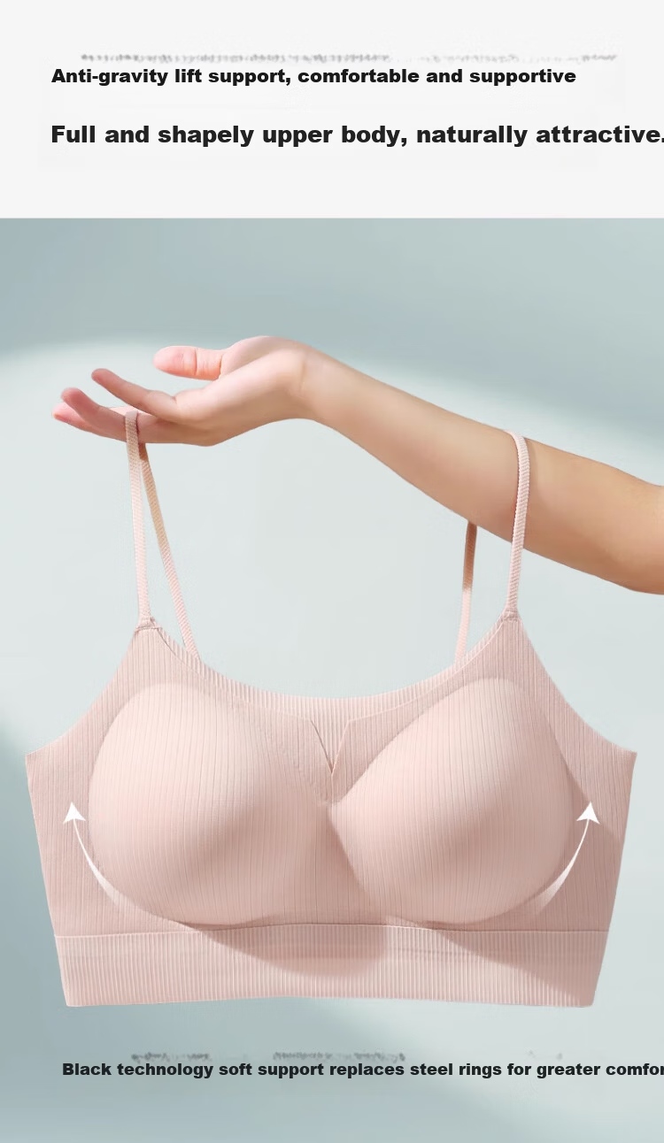 GUJIN Seamless Women's Bra, Backless Vest Style, Small Chest Push-Up, Strapless Integrated Anti-Exposure Thin Bandeau Bra 5