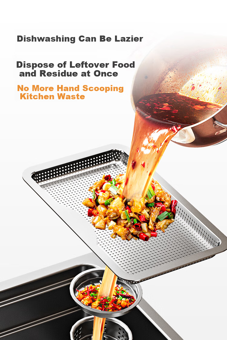 JD Jingzao Pure Titanium 0-Coating Large Single Bowl Kitchen Sink Anti-Grease Water Drainage Basin 76*43 with Faucet 7