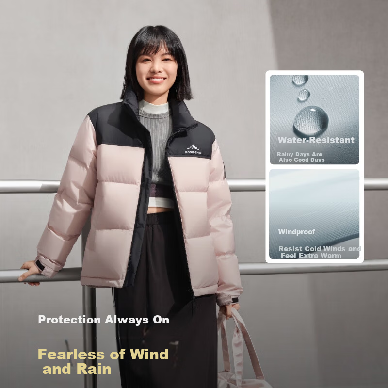 Bosideng Off-Season Winter Down Jacket Unisex Couple Short Fashion Casual Thickened Stand Collar Puffer Coat
