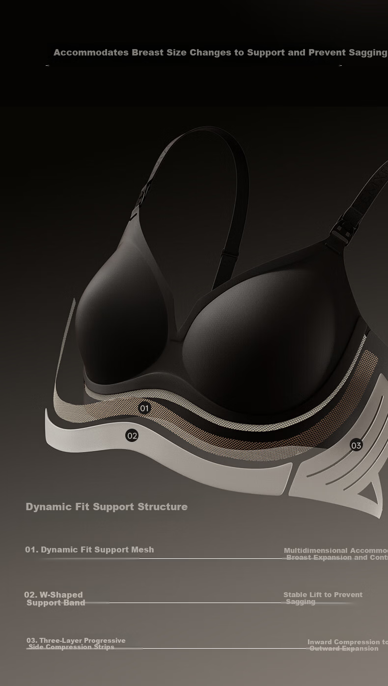 EMXEE Super Leather 3.0 Multi-Dimensional Elastic Support Maternity and Nursing Bra Postpartum Anti-Sagging Bra Blue Smoke Flower Size M 9