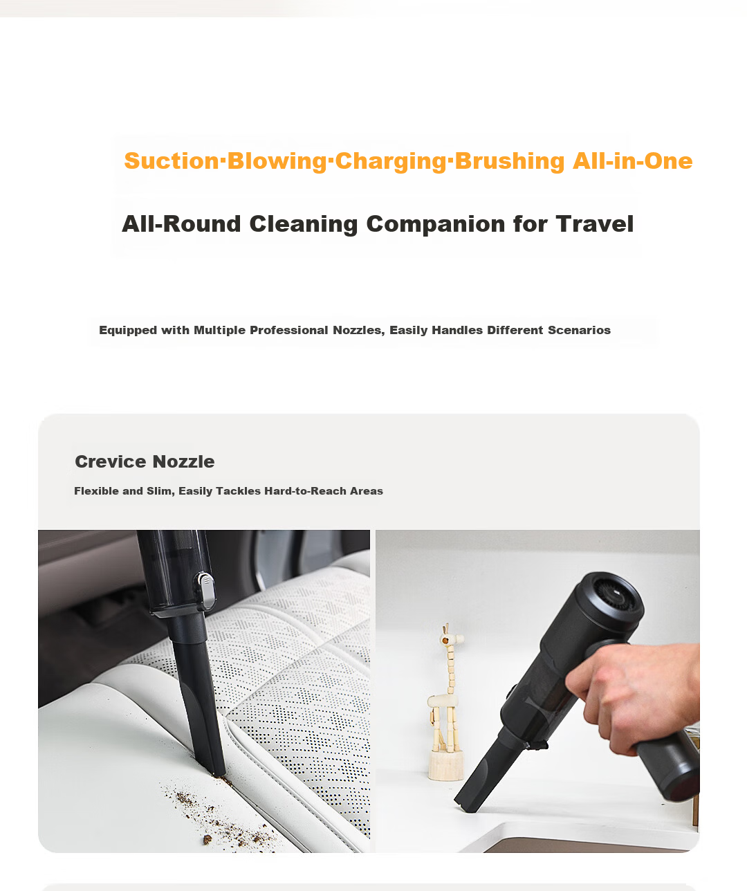 Deli Car Vacuum Cleaner High Suction Handheld Blower and Vacuum Wireless Powerful Portable Outdoor Car and Home Use 12
