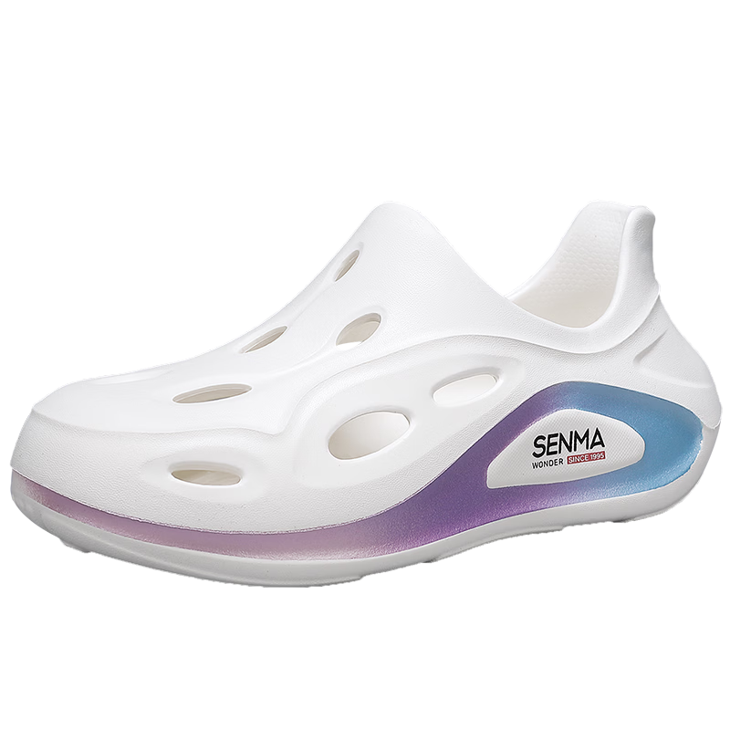 Jingzhenlianggong Hollow-out Sandals Senma Style Outdoor Non-slip Water Shoes White Size 40-41