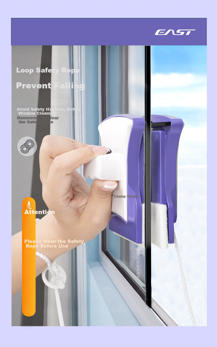 EAST Glass Cleaning Tool, Strong Magnetic High-Air Double-Sided Window Cleaner, Double-Layer Anti-Pinch Hand Adjustable Magnetic Glass Cleaner 3-32mm 7