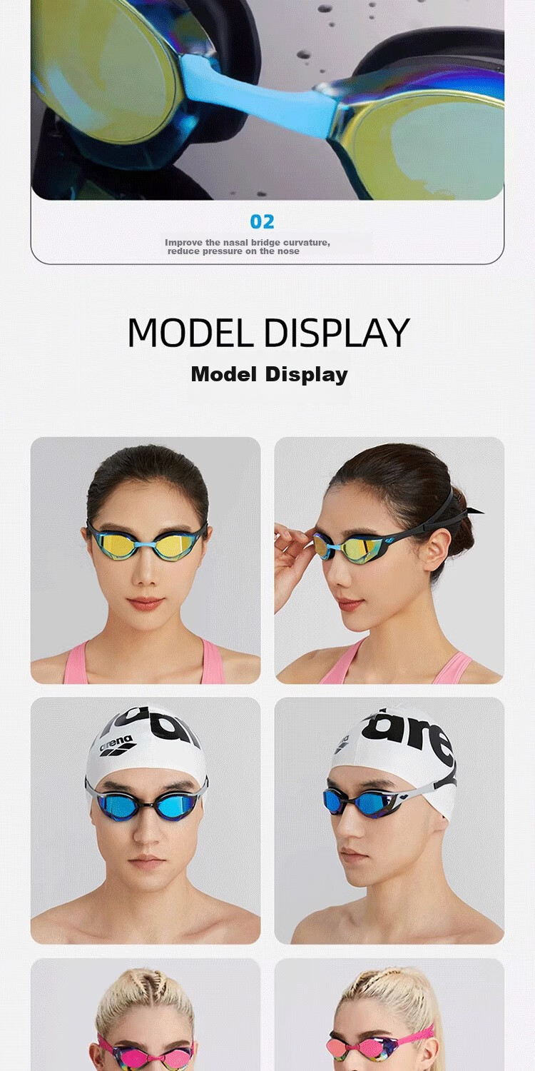 Arena Cobra Racing Swim Goggles Imported Anti-Fog Waterproof HD Coated Professional Training Swimming Federation Certified 6