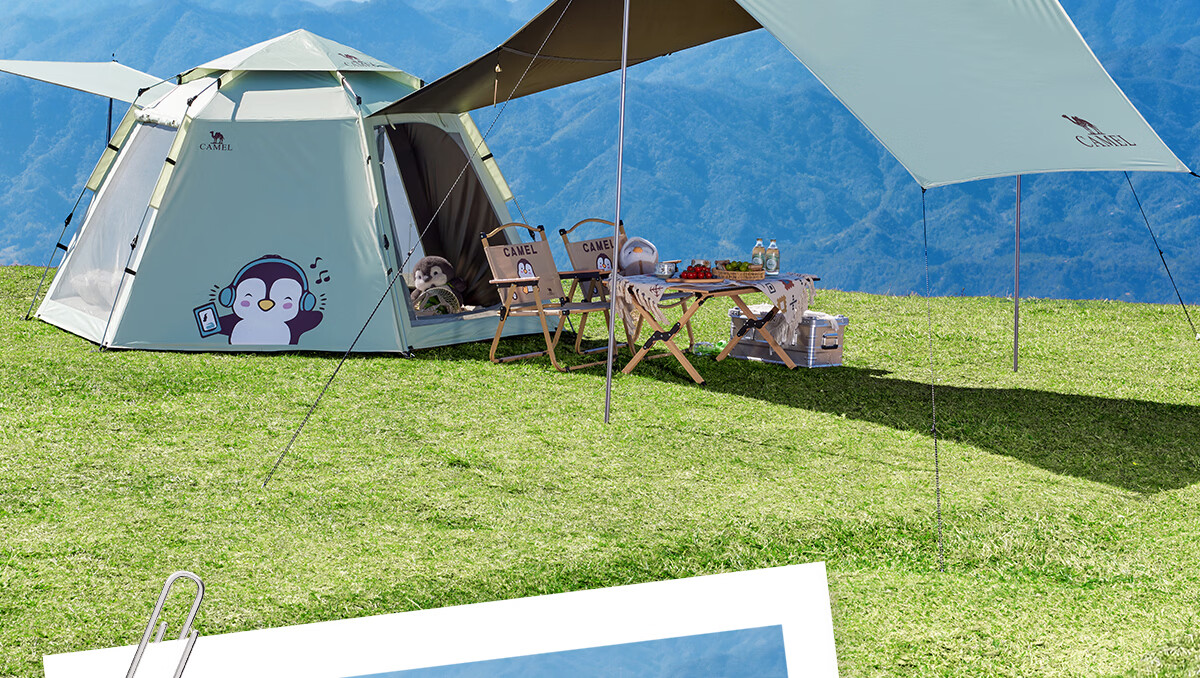 Camel Hug Goose Hexagonal Blackout Tent Portable Foldable Outdoor Camping Kids Picnic Gear 4012 Pearl White 19