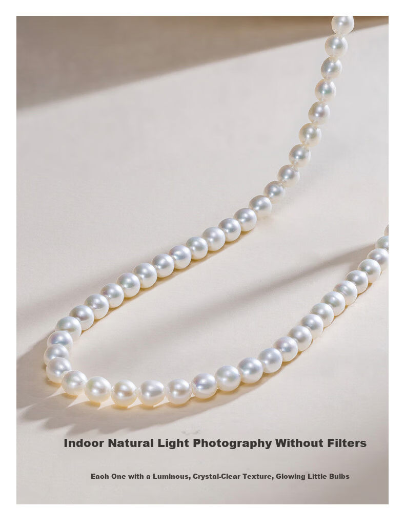 Chow Tai Fook Women's Necklace Strong Luster Round Shi Family Pearl Clavicle Chain Birthday Gift for Mom Mother's Day Present 3