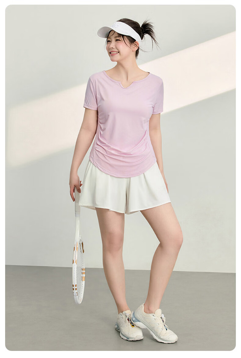 Langsha Plus Size Women's Yoga Wear Summer Cool Quick-Dry Short Sleeve Sports T-Shirt Fitness Apparel 15