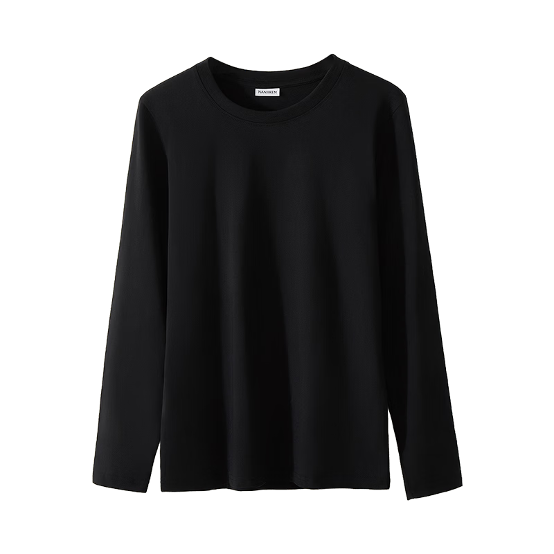 Nanjiren 100% Cotton Long Sleeve T-Shirt Women Simple Solid Color Premium Casual Top Versatile Outerwear 3XL