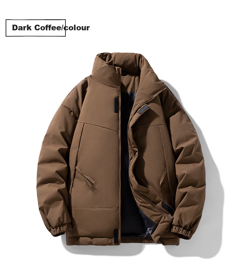 Mark Fairwhale Men's Thickened Cotton Padded Jacket Autumn Winter Warm Bread Cotton Coat Dark Coffee L 12