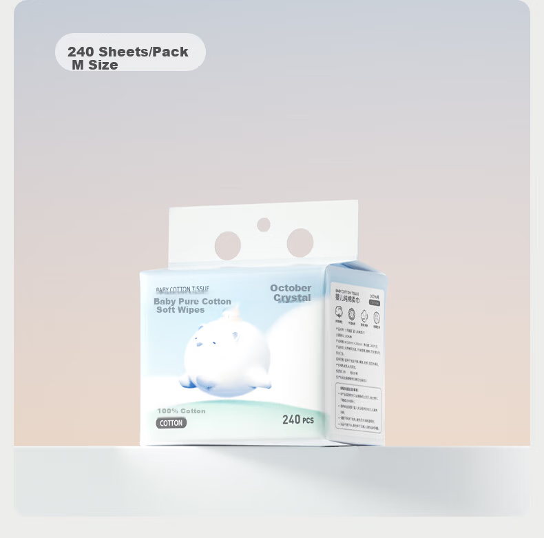 October Crystallization Baby Cotton Soft Wipes 300 Sheets Single Pack 100% Cotton Thickened Dual-use Dry and Wet Disposable Face Towels Suitable for Adults 19