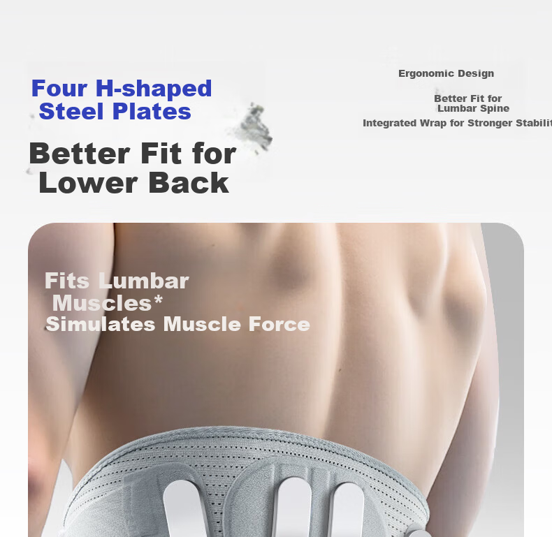LI-NING Lumbar Support Belt for Disc Herniation and Strain with Steel Plate, Unisex Sports Fitness Waist Brace for Prolonged Sitting 9