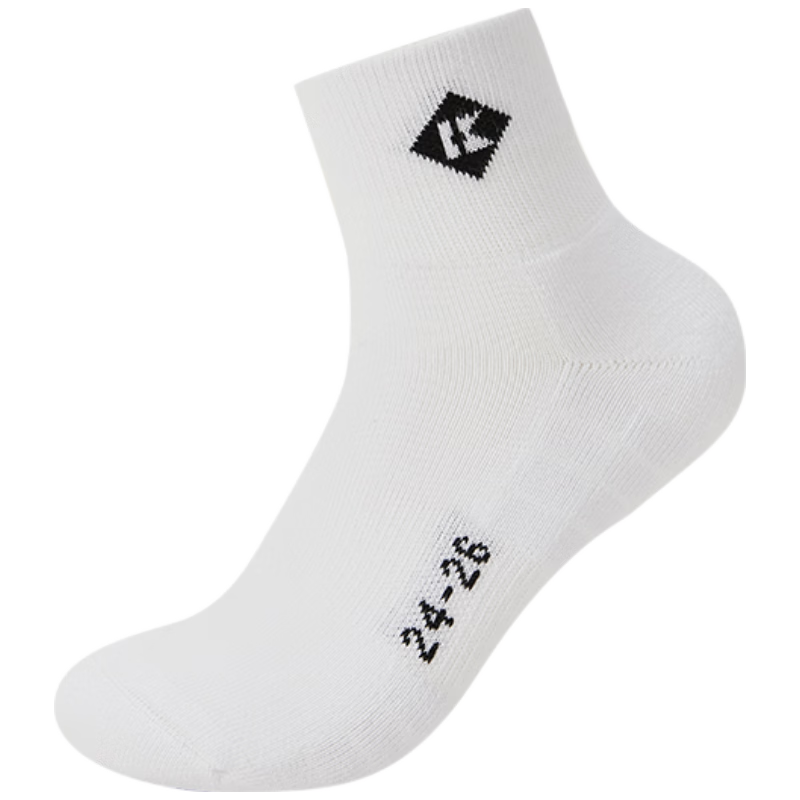 KUMPOO 26th Anniversary New Thickened Professional Sweat-Absorbing Badminton Socks KSO-780 White Mid-Calf (3 Pairs)