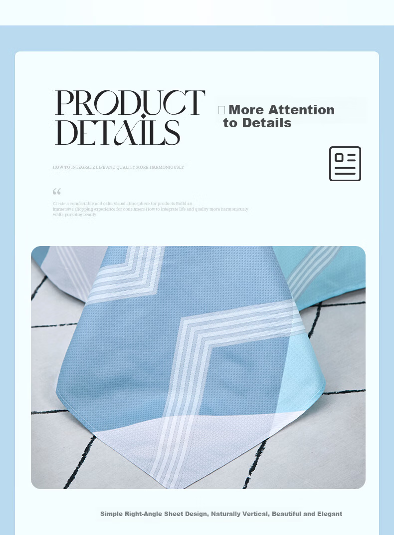 Aiwei A-Class Pure Cotton Bedding Set 4-Piece 100% Cotton Double Duvet Cover Bed Sheet 200*230cm Bardel 5