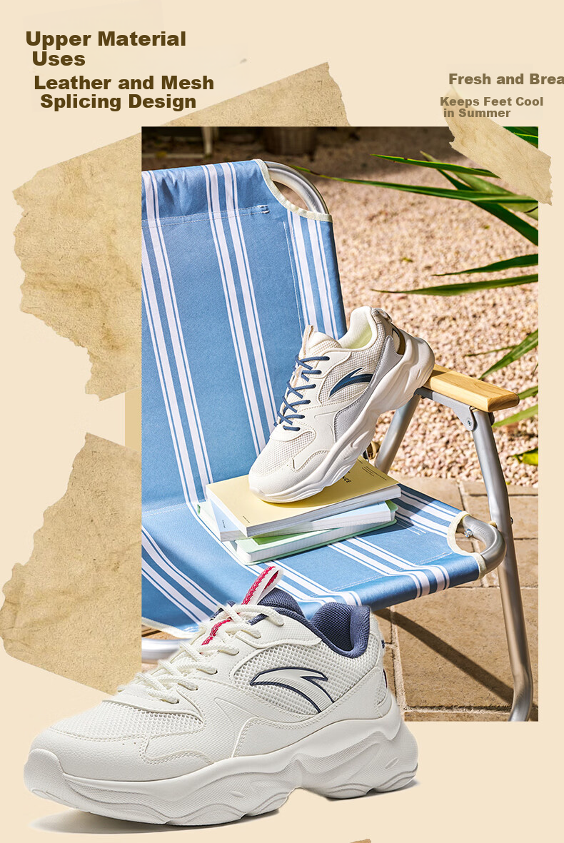 Anta Bread Star Casual Shoes Men Summer New Breathable Mesh Soft Sole Lightweight Commuting Running Sports Sneakers 12