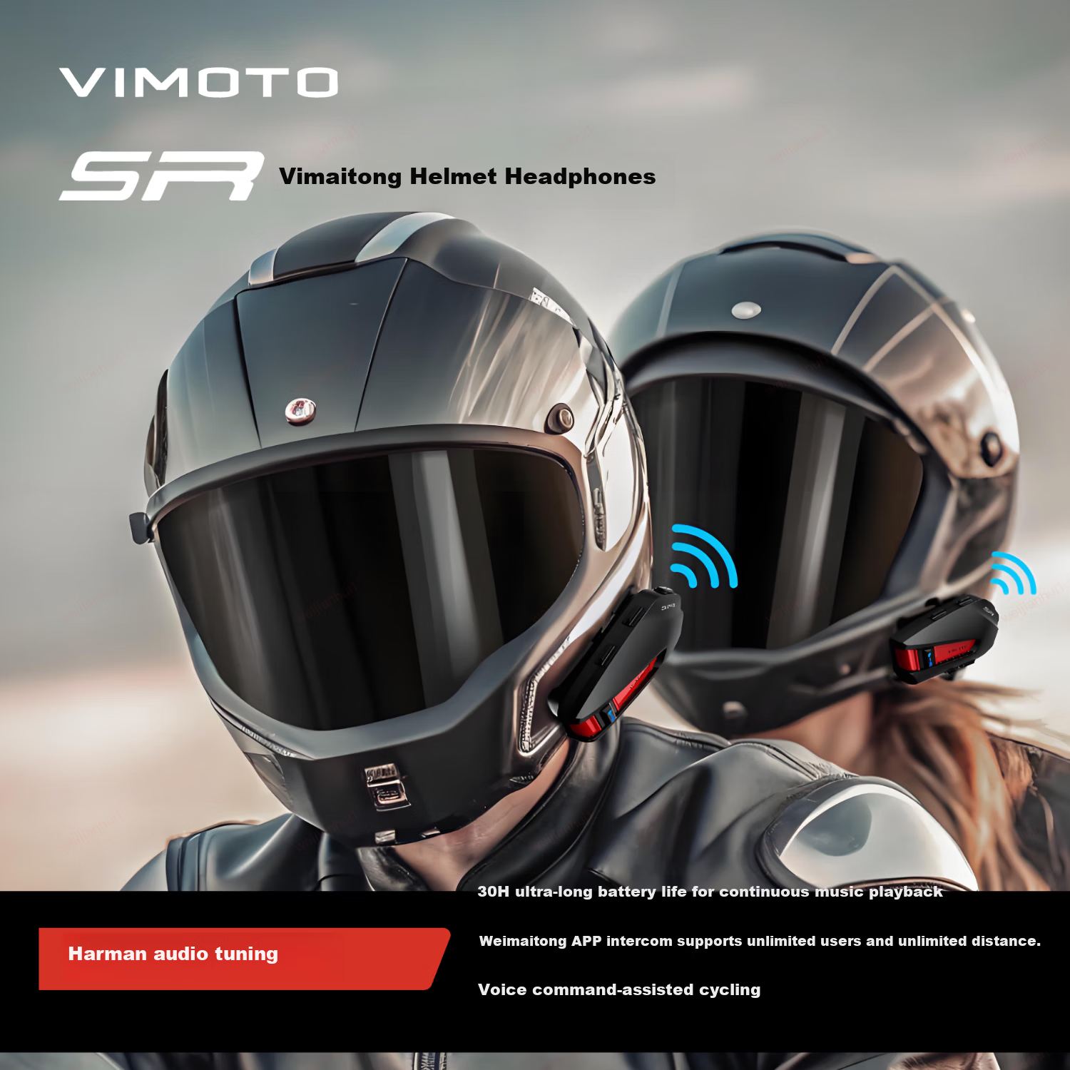 Vimaitong Self-operated SR Motorcycle Helmet Bluetooth Headset Professional Harman Sound Ultra-long Battery Life JD Exclusive Full Helmet
