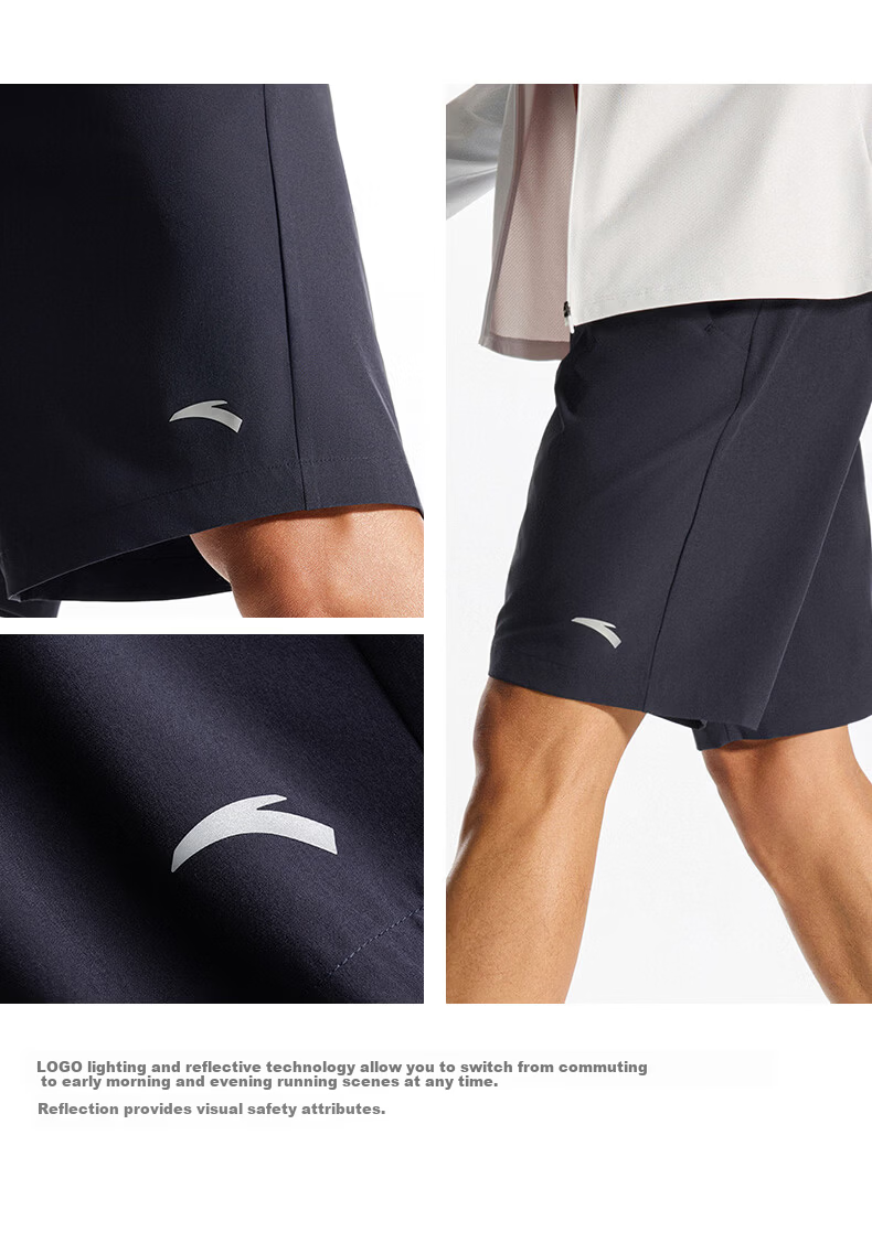 Anta Quick-Dry Men's Sports Shorts Summer Moisture-Wicking Breathable Fitness Training Running Outdoor Casual Woven Five-Point Pants 13
