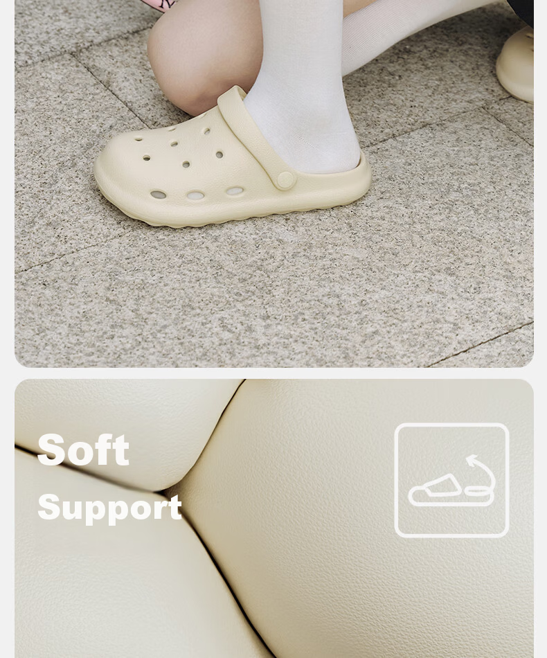 Puxi Xiaokuiyang Women's Hollow Sandals New Beach Two-Wear Thick Sole Closed-Toe Summer Half Slippers 4