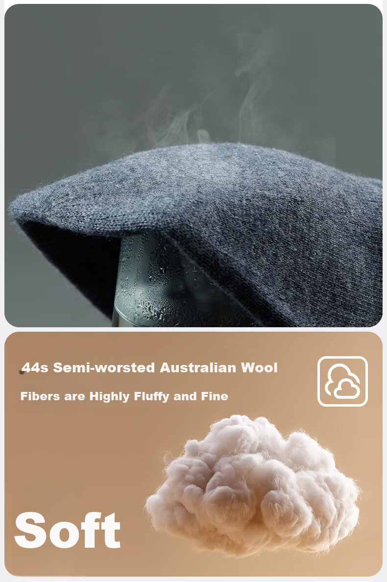 MISSION UV Pure Wool Warm Knitted Beanie Thickened Winter Hat Outdoor Ear Protection Cold Weather Cap for Men 6
