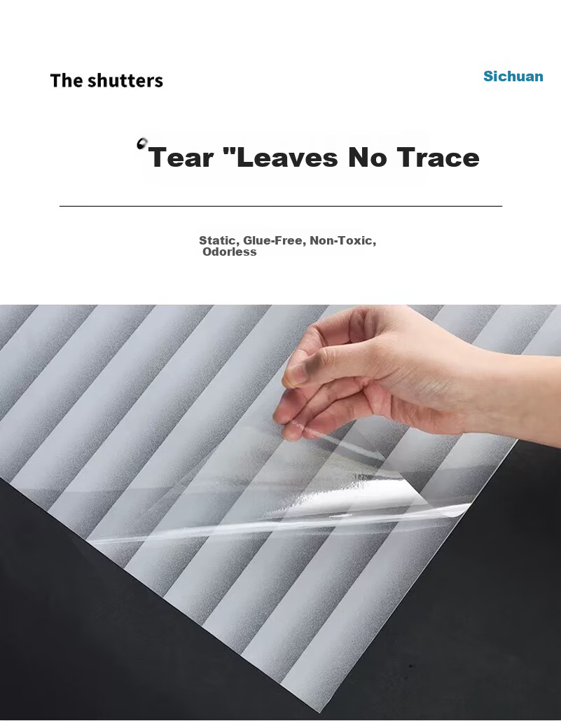 Fuju Bathroom Window Frosted Privacy Glass Film Translucent Opaque Louver Pattern 60x300cm 6