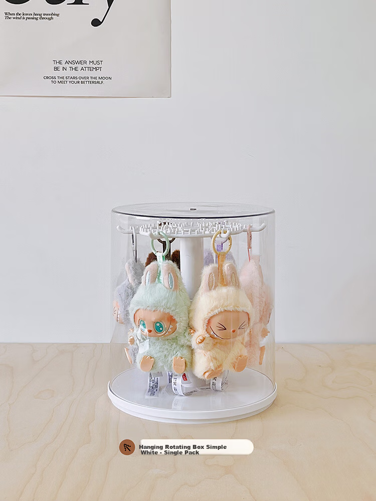 MESHD Labubu Hanging Display Box Rotating Transparent Labubu Plush Doll Figurine Blind Box Storage Display Stand 14