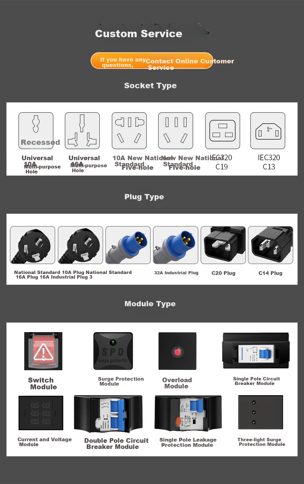 MAXCENT PDU Cabinet Socket 16-Port 32A High Power Power Strip New National Standard Current Voltage Indicator Junction Box Industrial Power Strip for Server Room MV0663DB 7