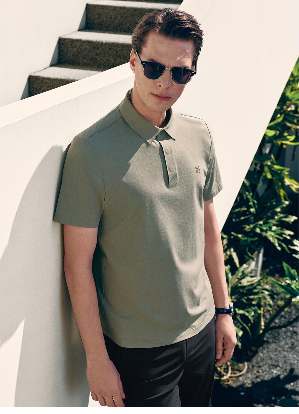 FILA Official Wang Yang Men's Knitted Short Sleeve Polo Shirt 2026 Summer Moisture-Wicking Quick-Dry Comfortable Top 12