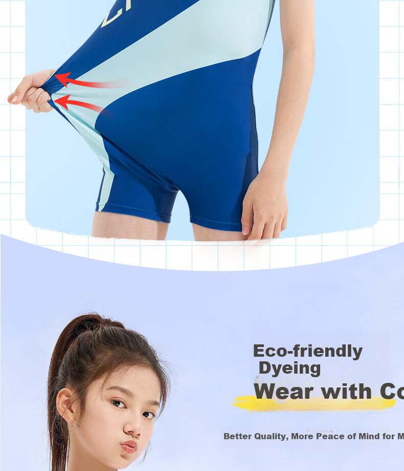 LI-NING Kids Girls Fashion Sun Protection One-Piece Swimsuit for Older Children Size 150 6