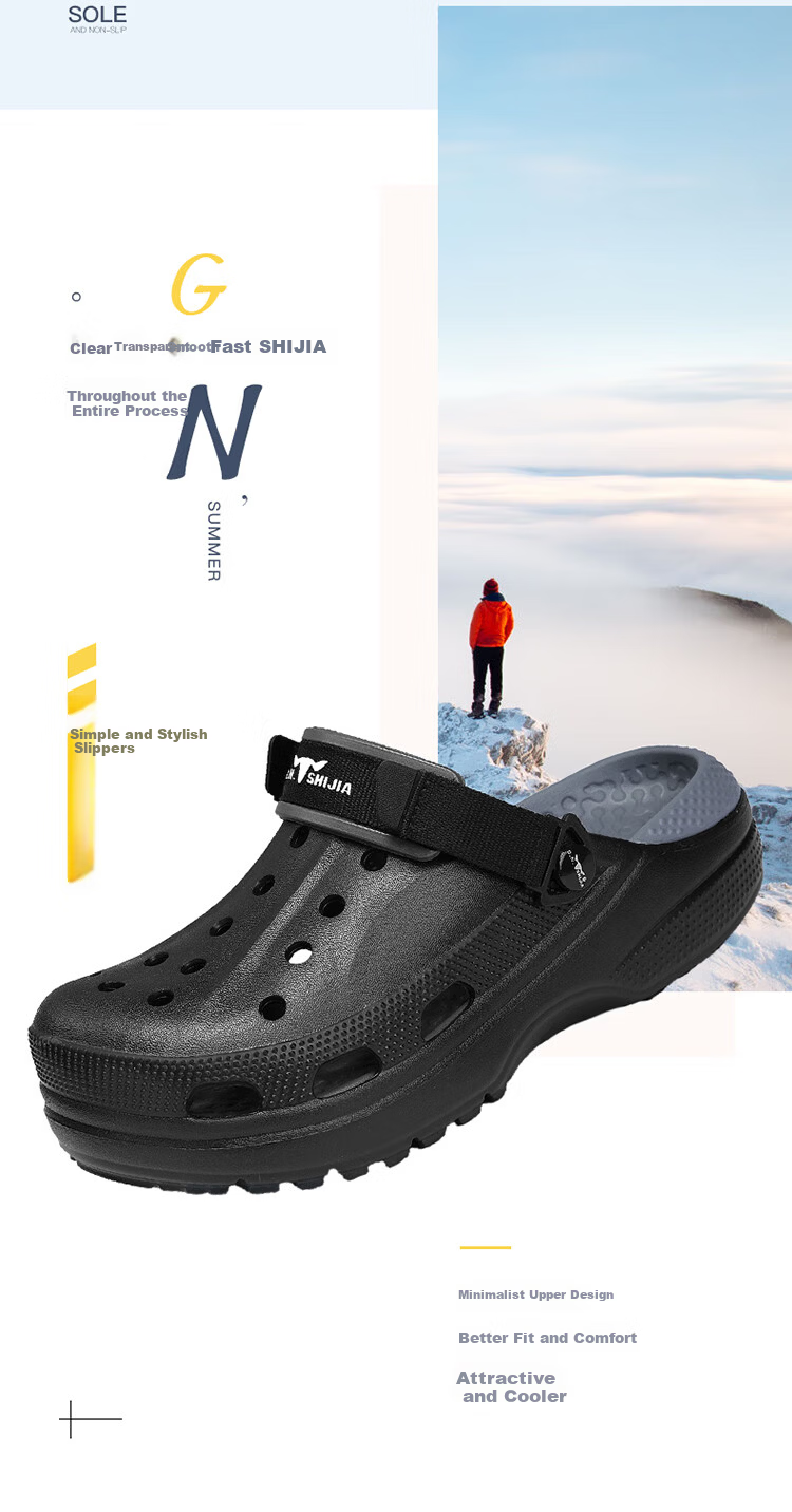G.N.Shi Jia Men's Shoes, Summer Outdoor Wear, Thick-Soled Hollow Breathable Hole Shoes, Outdoor Stream Tracing Beach Sandals 4