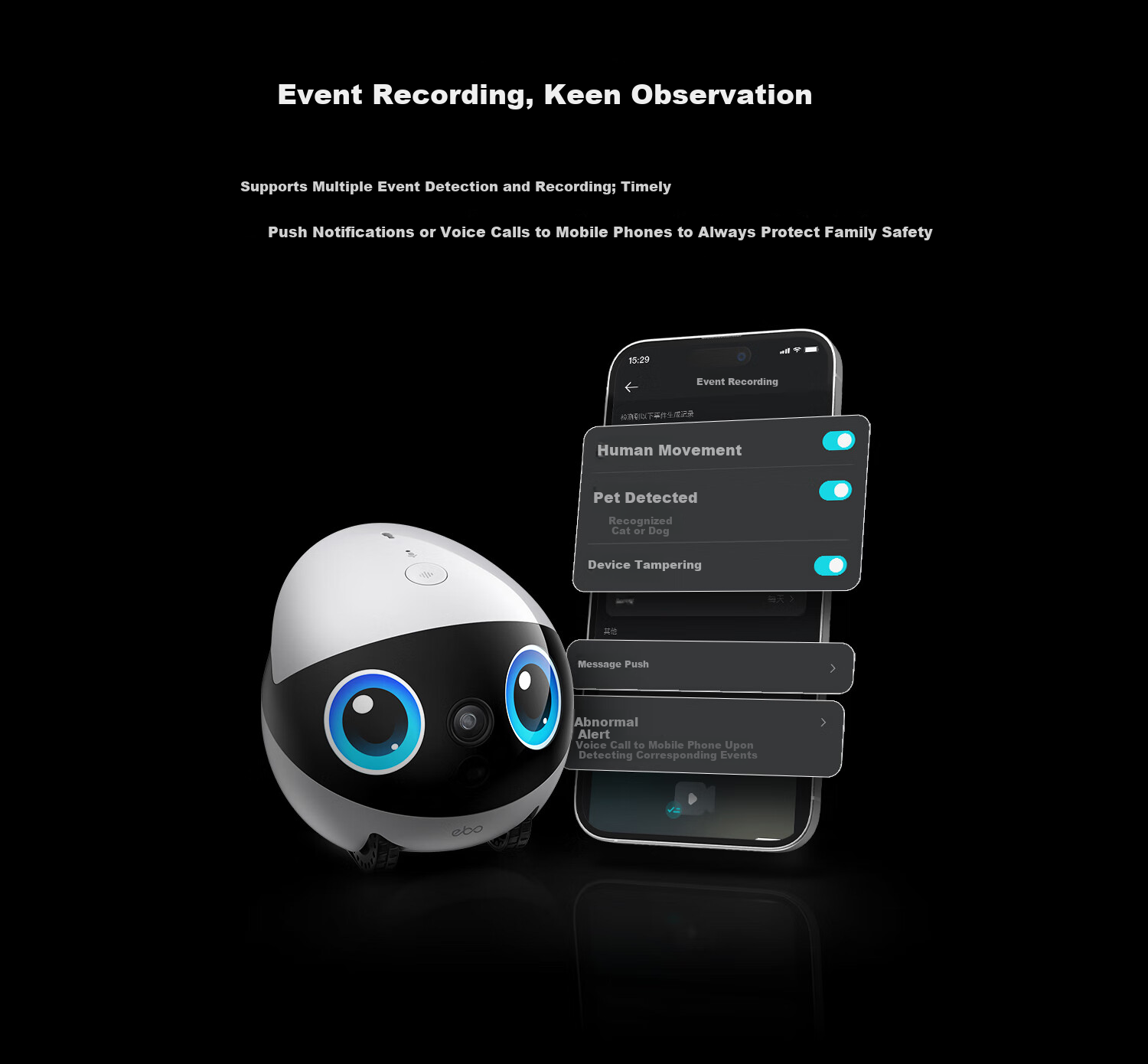Enabot EBO Air 2 Plus Whole Home Mobile Surveillance Camera Video Call Elderly Children Pet Monitoring EBO AI Companion Robot [Liumu White] 25