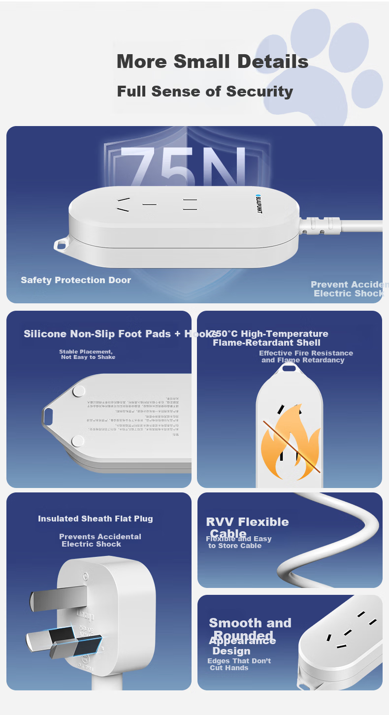 BLAUPUNKT Waterproof Power Strip/Socket/New National Standard IP55 Anti-Electric Shock Extension Cord Bathroom Outdoor Sunproof and Rainproof 1.8m Cable 12