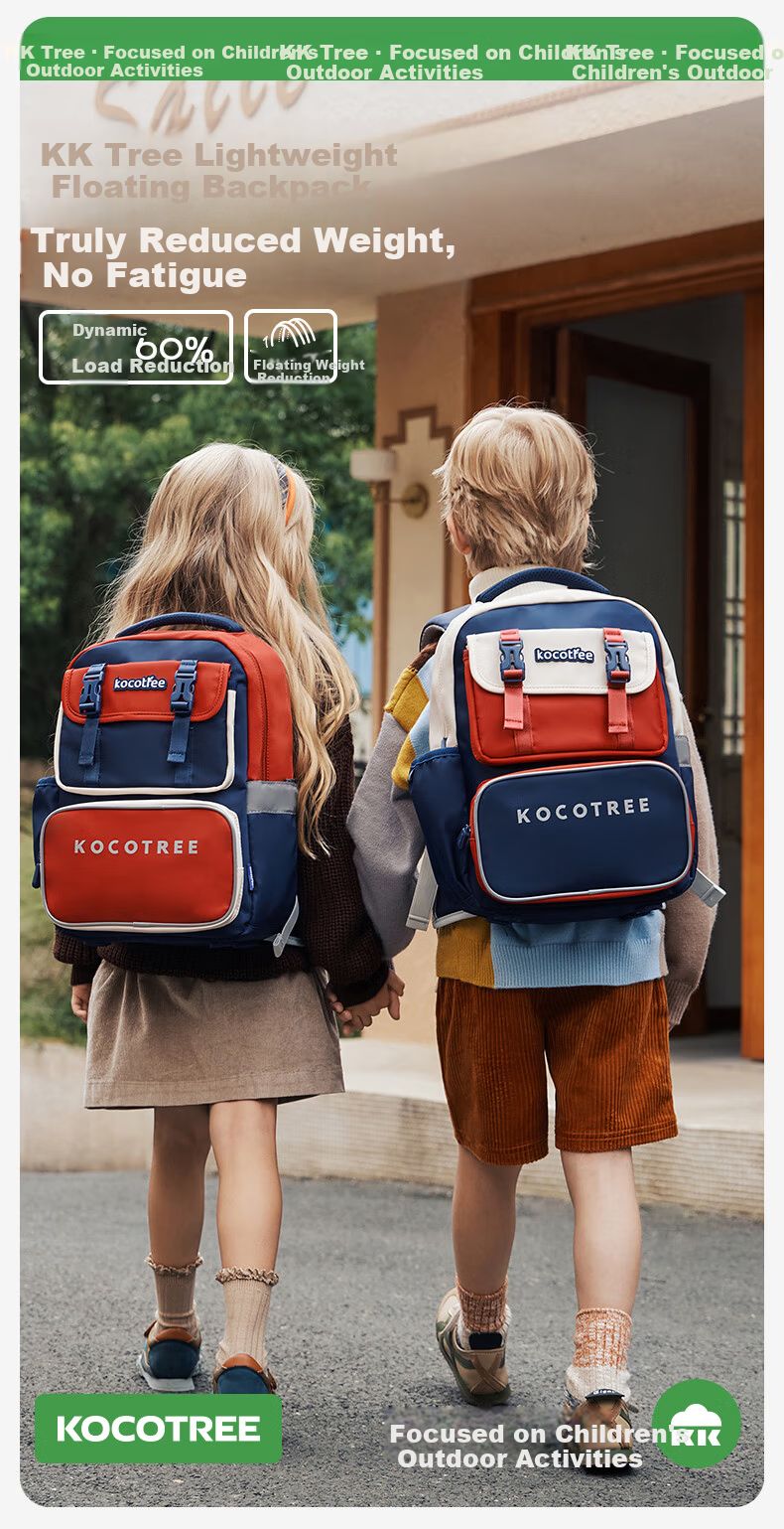Kocotree KK Tree School Backpack Lightweight for Boys and Girls Grades 4-6 Large Capacity Children's Backpack Blue XL 3