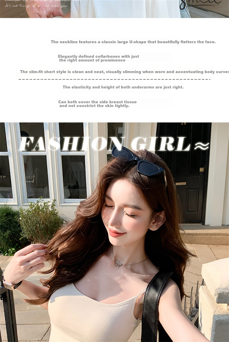 LangSha Red Spaghetti Strap Women's New Padded Sexy Sleeveless Tank Top Outerwear Qi Ji Red Shirt 5