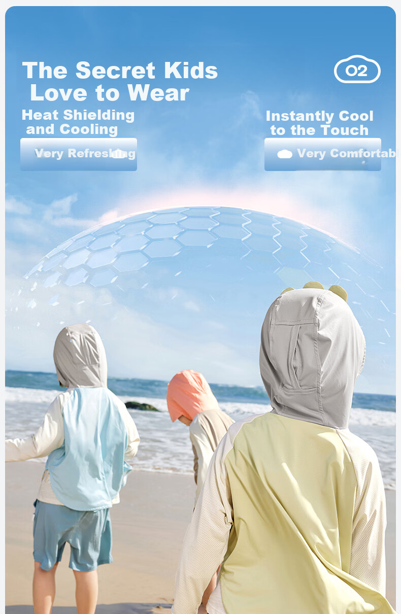 Kocotree KK Tree Kids Sun Protection Jacket UV Protection Cooling Ice Silk Cartoon 3D Design 12