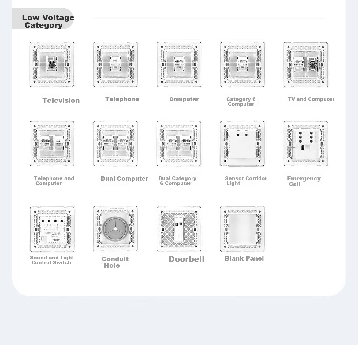 DELIXI Switch Socket CD806 Matte Frosted Cream Style Large Panel Two-Gang Double Control Han Yu White 33