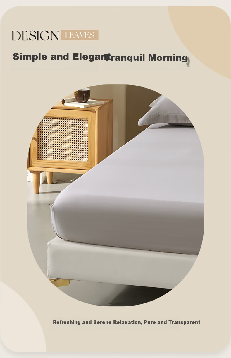 Bellees 100% Cotton Long-Staple Cotton Fitted Sheet Pure Cotton Mattress Cover Full Wrap Anti-Dirt Fitted Sheet 60S Long-Staple Cotton 3