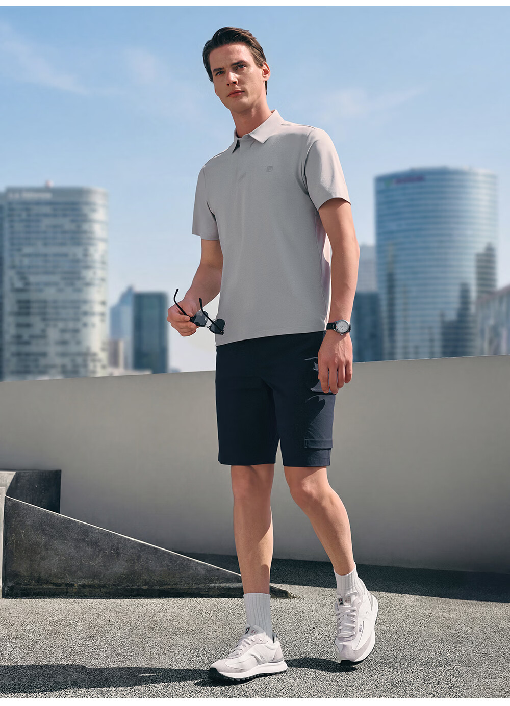 FILA Official Wang Yang Men's Knitted Short Sleeve Polo Shirt 2026 Summer Moisture-Wicking Quick-Dry Comfortable Top 9