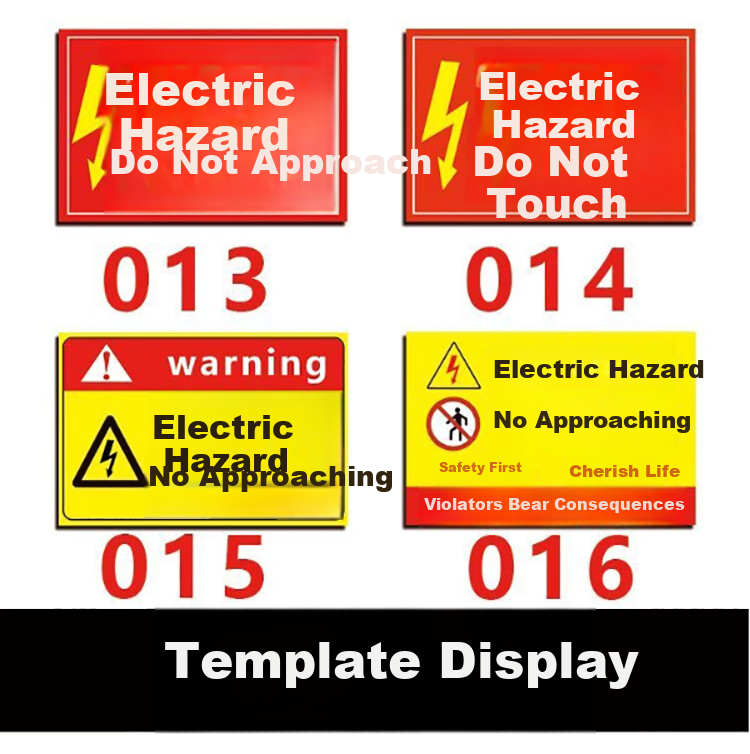 Yiju Changning Medium Distribution Box Label PVC Safety Warning Electric Hazard Sign 20x30cm 5-Pack 6