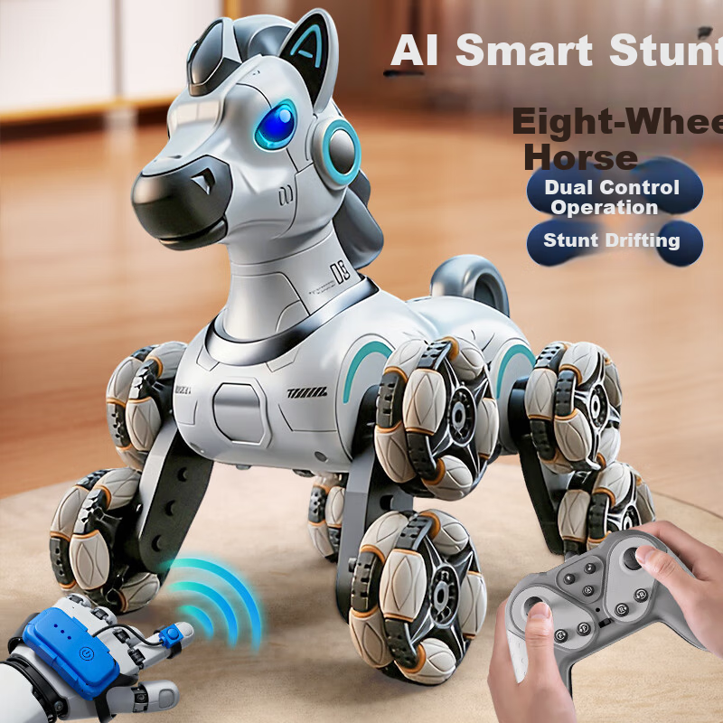 Aojia Kids Toy 3-6 Years Old Boys Birthday Gift Robot Dog RC Remote Control Car Stunt Transform Drift Horse