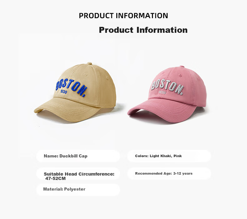 Ousen Kids Baseball Cap Boys Duckbill Hat Korean Style Sunshade Sunscreen Outdoor Skateboarding Sports Casual 7