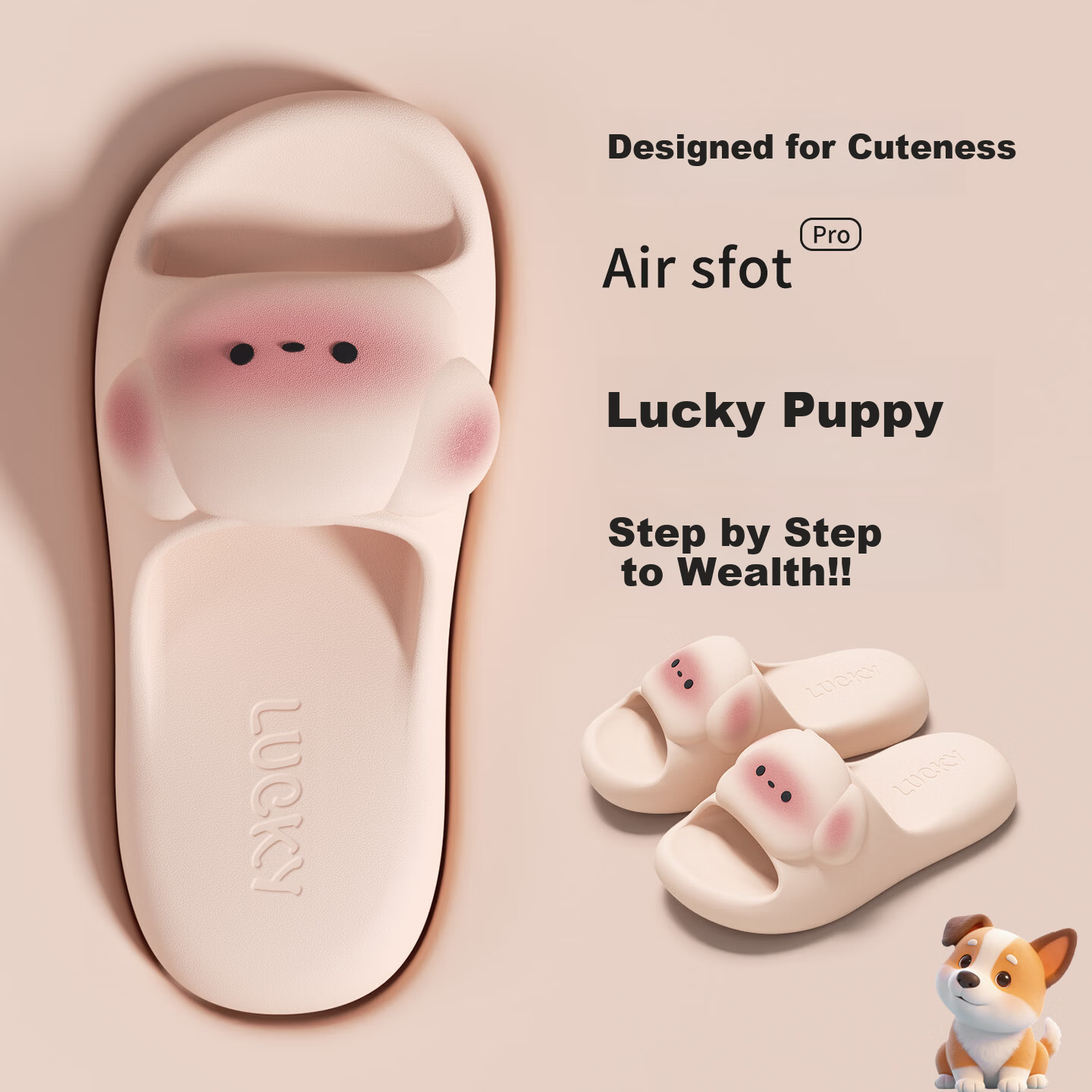 Runrou Cute Soft Summer Women's EVA Thick Sole Slippers Non-Slip Indoor Home Bathroom 2026 New Model