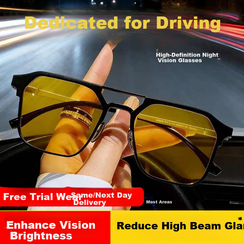 Jimmy Orange Night Vision Glasses for Driving Men High-Definition Anti-Glare Nighttime Driving Glasses for Women Anti-Strong Light