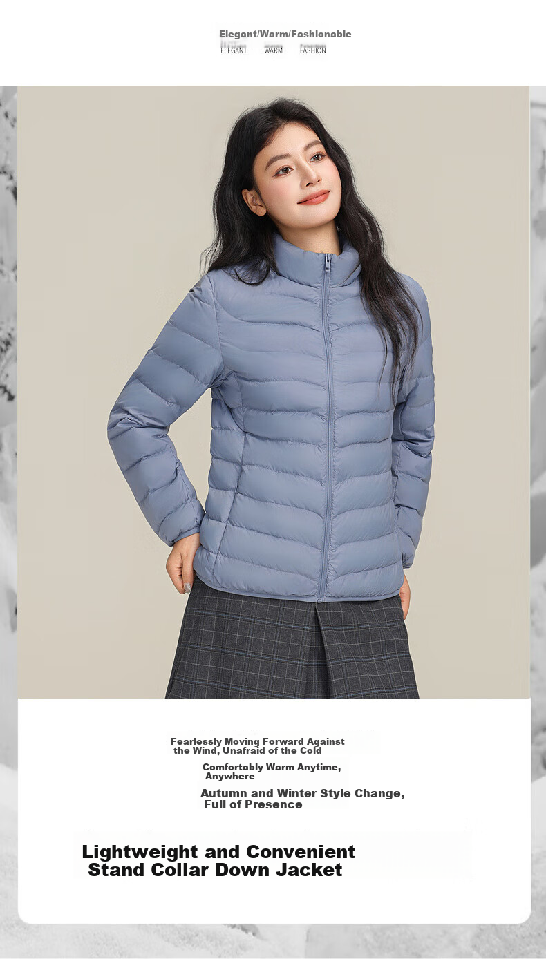 YAYA Lightweight Down Jacket Women Autumn Winter Thin Short Lightweight Warm Stand Collar Fashion Casual Coat 2