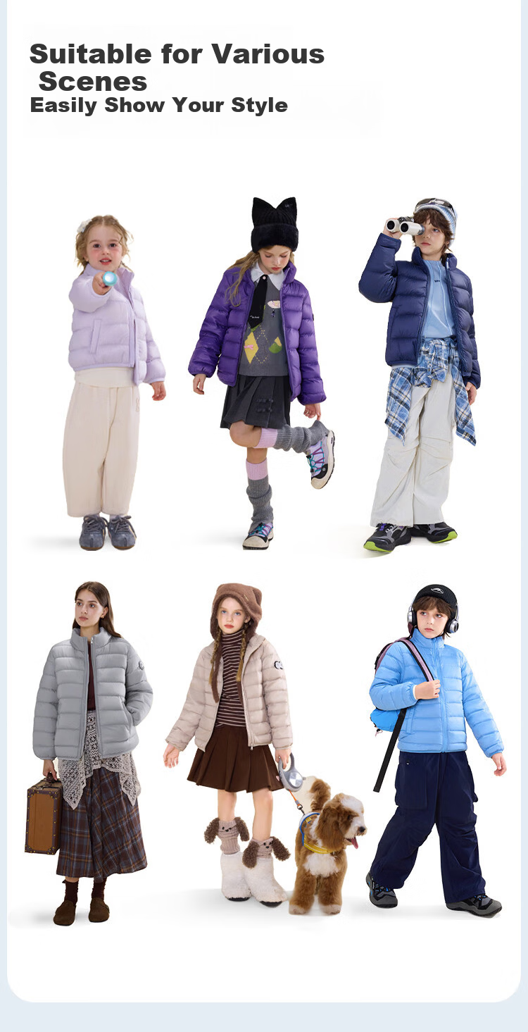 ASK JUNIOR Kids Down Jacket 25 Winter Boys Girls Duck Down Warm Lightweight Parent-Child Coat Black 110 10