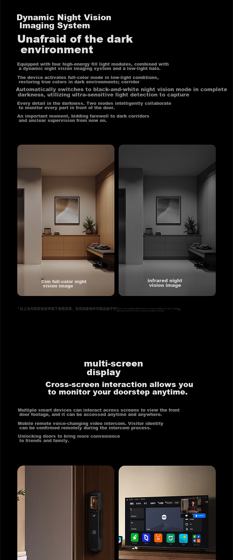 Xiaomi Smart Door Lock 4 Pro Palm Vein Face Recognition Cat Eye Large Screen Smart Electronic Password Anti-theft Lock 9